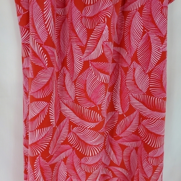 Merona red and pink leaves off shoulder dress - Picture 7 of 7